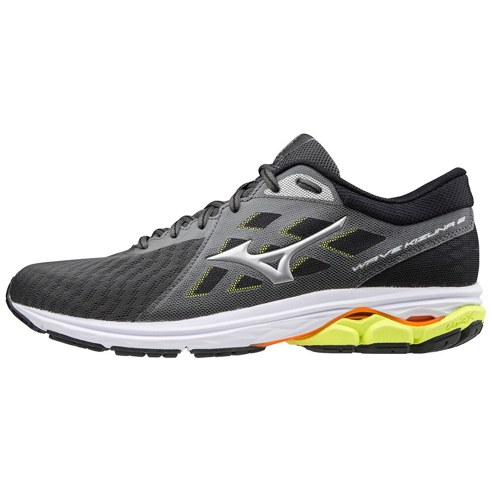 Sapatilhas Running Mizuno Wave Kizuna 2 - Homem - Cinzentas/Prateadas/Amarelas - IAZCW2348